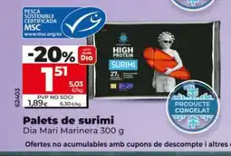 Dia DIA MARI MARINERA Palets de surimi oferta