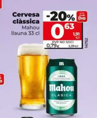 Dia MAHOU Cervesa clàssica oferta