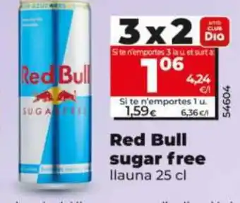 Dia RED BULL sugar free oferta