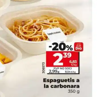 Dia Espaguetis a la carbonara oferta