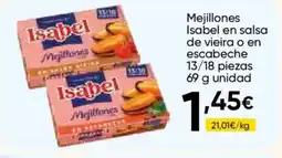 FROIZ ISABEL Mejillones en salsa de vieira o en escabeche 13/18 piezas oferta