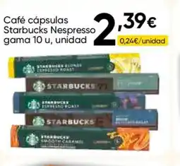 FROIZ STARBUCKS Café cápsulas Nespresso gama 10 u, unidad oferta