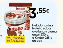FROIZ NUTELLA Helado tarrina sabor avellana y crema untar oferta