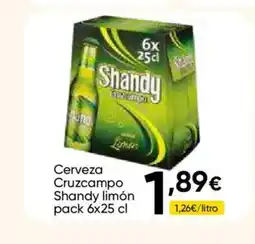 FROIZ SHANDY Cerveza Cruzcampo limón oferta