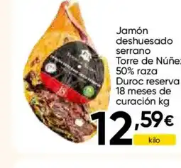 FROIZ Jamón deshuesado serrano Torre de Núñez 50% raza Duroc reserva 18 meses de curación oferta