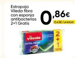 FROIZ VILEDA Estropajo fibra con esponja antibacterias 2+1 Gratis oferta