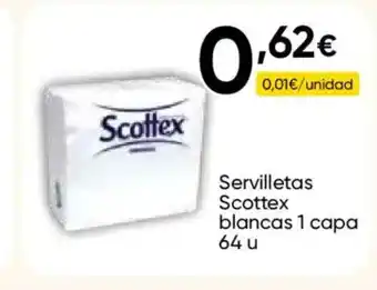 FROIZ SCOTTEX Servilletas blancas 1 capa oferta