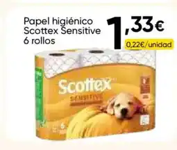 FROIZ SCOTTEX Papel higiénico Sensitive 6 rollos oferta