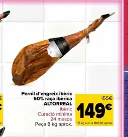 Carrefour Market ALTORREAL Pernil d'engreix ibèric 50% raça ibèrica oferta