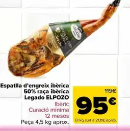 Carrefour Market ELPOZO Espatlla d'engreix ibèrica 50% raça ibèrica oferta