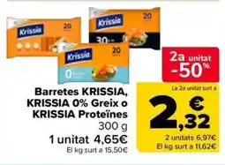 Carrefour Market KRISSIA Barretes 0% Greix o Proteïnes oferta