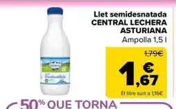 Carrefour Market CENTRAL LECHERA ASTURIANA Llet semidesnatada oferta