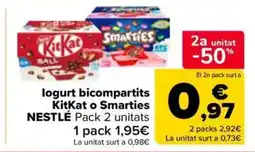 Carrefour Market NESTLÉ logurt bicompartits KitKat o Smarties oferta