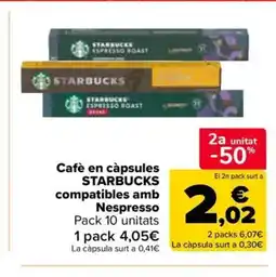 Carrefour Market STARBUCKS Cafè en càpsules compatibles amb Nespresso oferta
