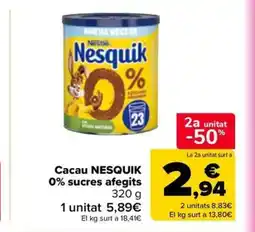 Carrefour Market NESQUIK Cacau 0% sucres afegits oferta