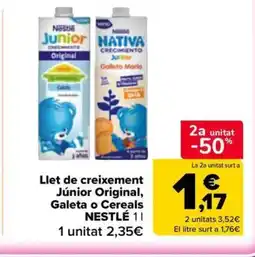 Carrefour Market NESTLÉ Llet de creixement Júnior Original, Galeta o Cereals oferta