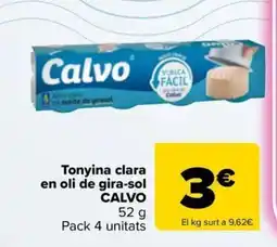 Carrefour Market CALVO Tonyina clara en oli de gira-sol oferta