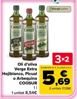 Carrefour Market COOSUR Oli d'oliva Verge Extra Hojiblanca, Picual o Arbequina oferta