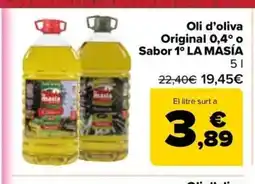 Carrefour Market LA MASIA Oli d'oliva Original 0,4°0 Sabor 1° oferta