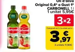 Carrefour Market CARBONELL Oli d'oliva Original 0,4° o Gust 1° oferta