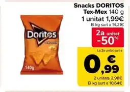 Carrefour Market DORITOS Snacks Tex Mex oferta