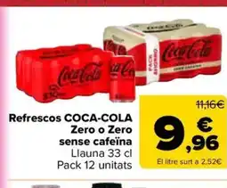 Carrefour Market COCA-COLA Refrescos Zero o Zero sense cafeïna oferta