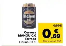Carrefour Market MAHOU Cervesa 0,0 Torrada oferta