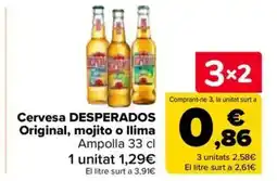 Carrefour Market DESPERADOS Cervesa Original, mojito o llima oferta