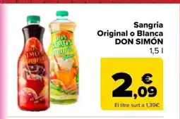 Carrefour Market DON SIMÓN Sangria Original o Blanca oferta