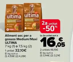 Carrefour Market ULTIMA Aliment sec per a gossos Medium/Maxi oferta