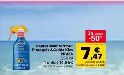 Carrefour Market NIVEA Esprai solar SPF50+ Protegeix & Cuida Kids oferta