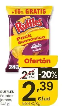 Eroski RUFFLES Patatas jamón oferta