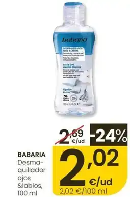 Eroski BABARIA Desma- quillador ojos &labios oferta