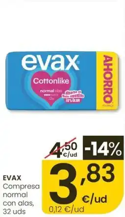 Eroski EVAX Compresa normal con alas oferta