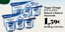 Gadis IFA ELIGES Yogur Griego Natural o Natural Azucarado oferta