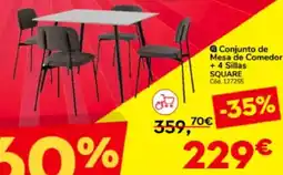 Conforama Square conjunto de mesa de comedor + 4 sillas oferta