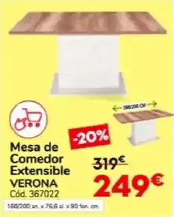 Conforama Mesa de comedor extensible verona oferta