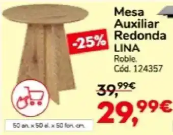Mesa auxiliar redonda lina