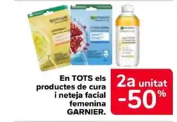 Carrefour Market GARNIER En tots els productes de cura i neteja facial femenina oferta