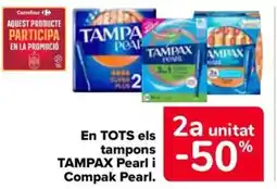 Carrefour Market TAMPAX En tots els tampons pearl i compak pearl oferta