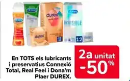 Carrefour Market DUREX En tots els lubricants i preservatius connexió total, real feel i dona'm plaer oferta