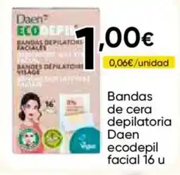 FROIZ DAEN Bandas de cera depilatoria ecodepil facial 16 u oferta