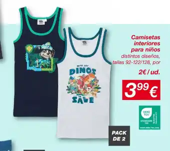 Camisetas interiores para niños