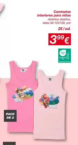 KIK Camisetas interiores para niñas oferta
