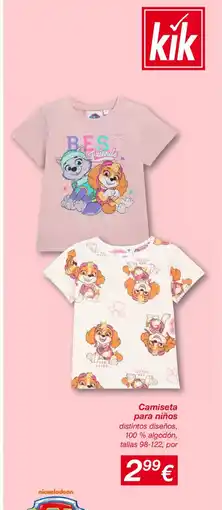 KIK Camiseta para niños oferta