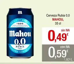 mycash profesional MAHOU Cerveza Rubia 0,0 oferta