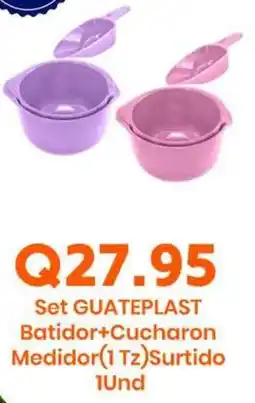 Suma Supermercados GUATEPLAST Set Batidor+Cucharon Medidor(1 Tz)Surtido 1Und oferta