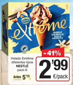 SPAR Fragadis NESTLÉ Helado Extrême diferentes tipos oferta