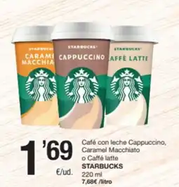 SPAR Fragadis STARBUCKS Café con leche Cappuccino, Caramel Macchiato o Caffé latte oferta