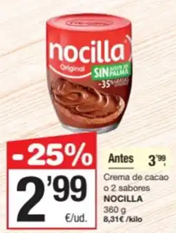 SPAR Fragadis NOCILLA Crema de cacao o 2 sabores oferta